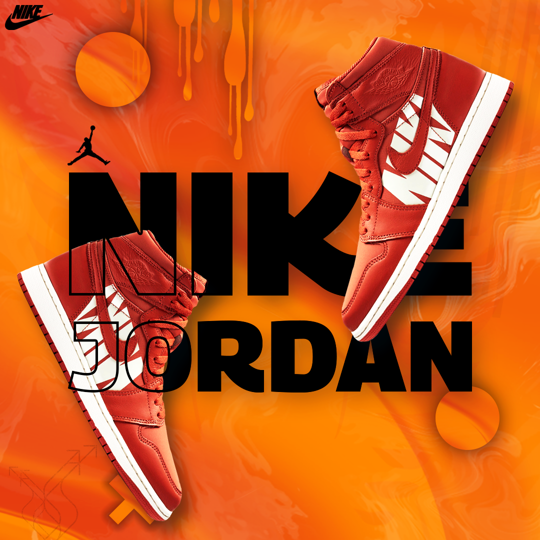 poster of jordans in orange colorway