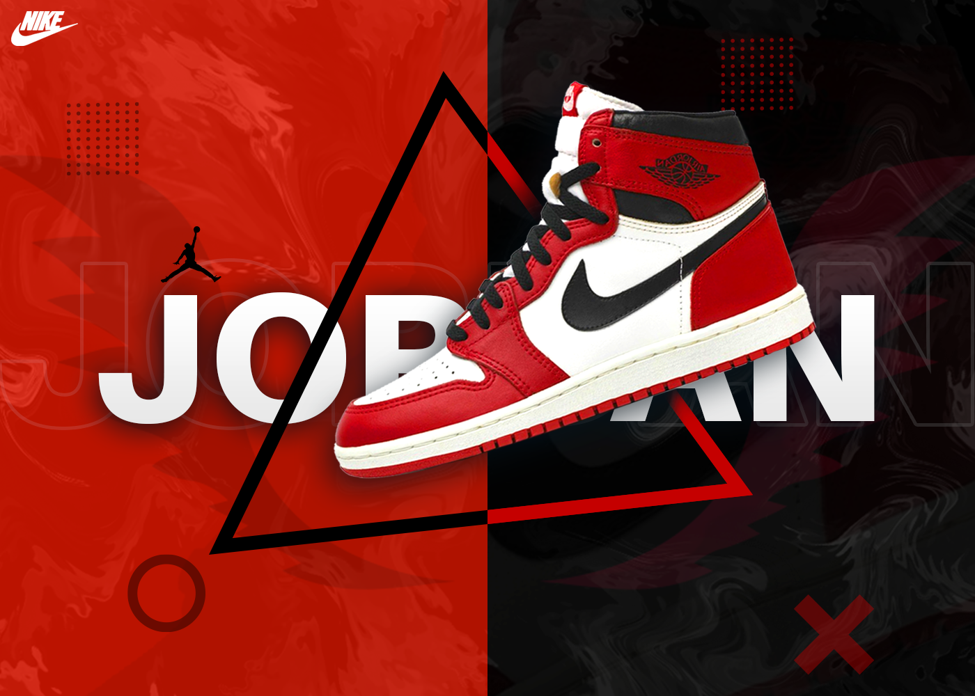 poster of jordans in red colorway
